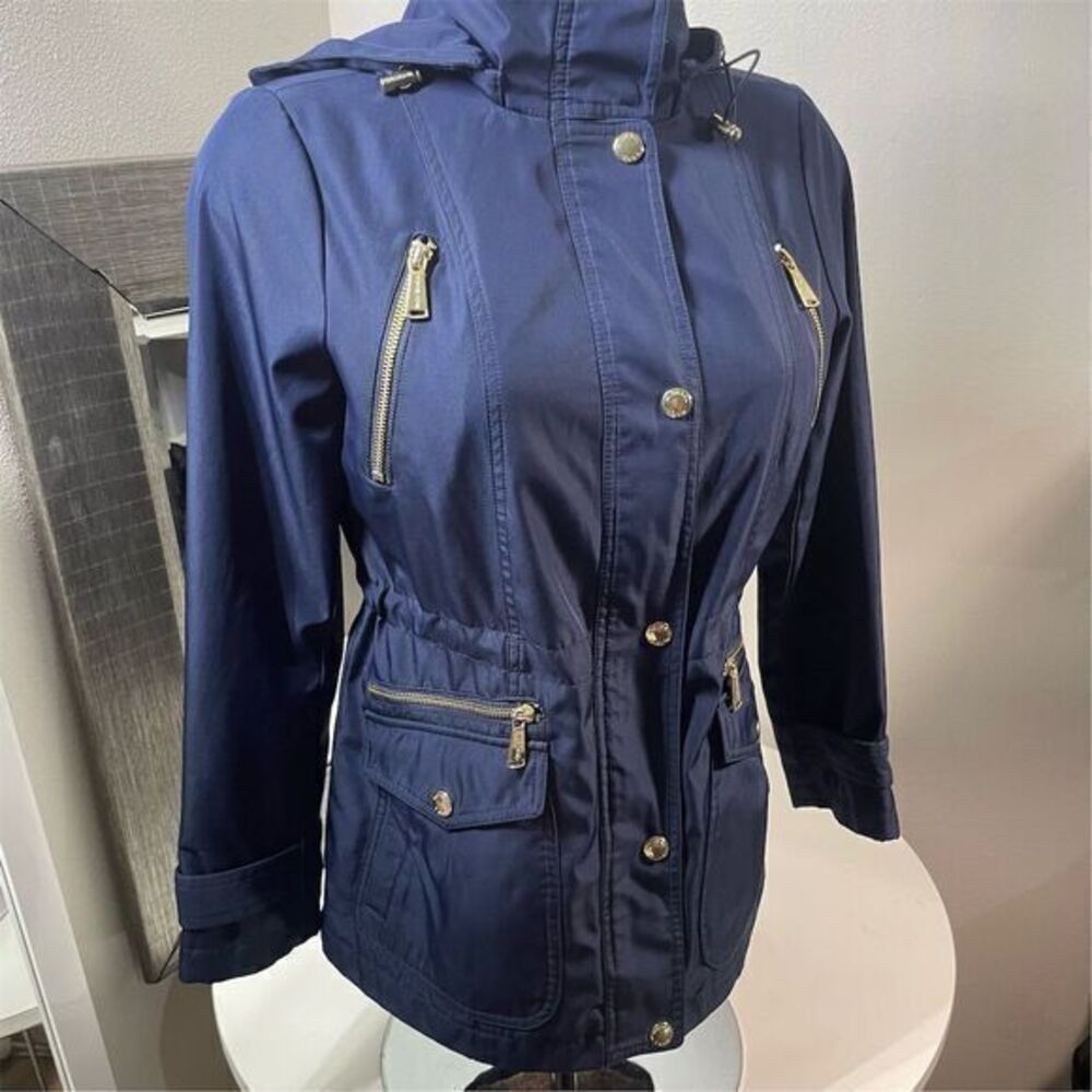 COPY - Michael Kors Women's Petite Anorak Jacket Navy Gold Accents Size S